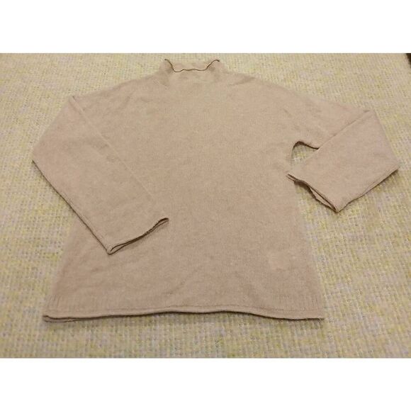 J crew GOOD CASHMERE STANDARD womens small 100% cashmere sweater tan mockneck - Picture 1 of 8